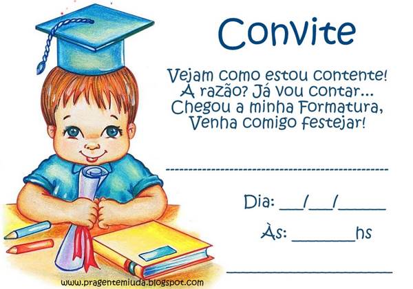 Convite De Formatura Infantil Modelos De Convite
