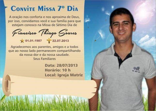 Convite Para Missa De Sétimo Dia Modelos De Convite