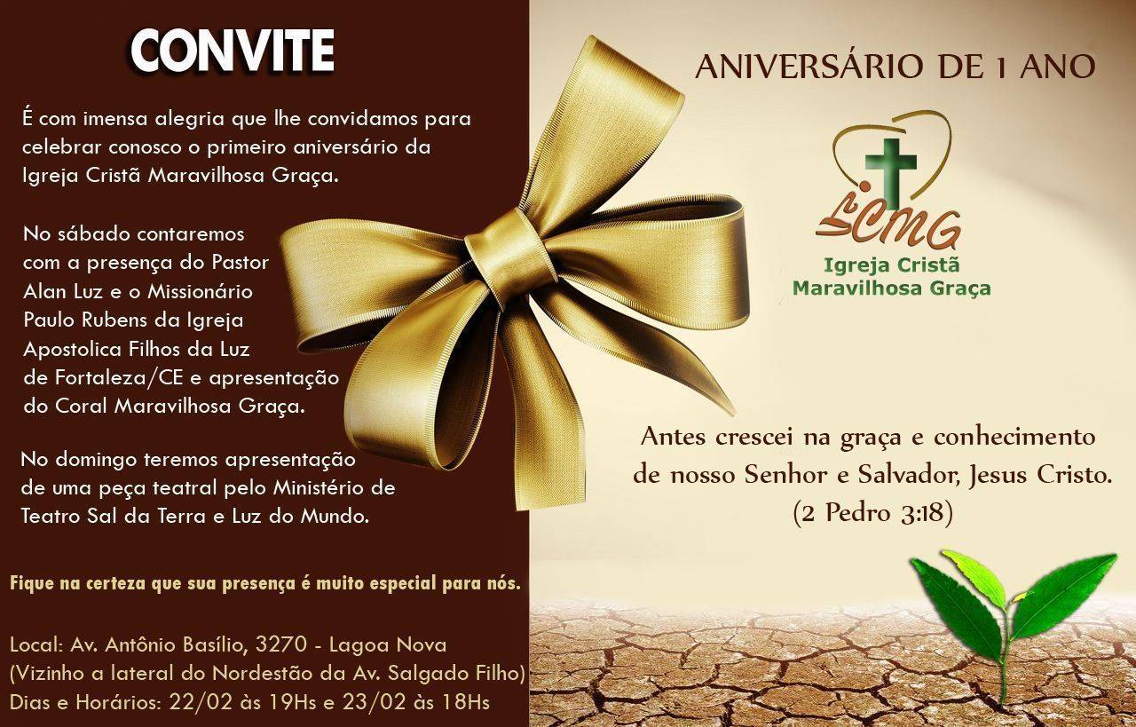 Convites Para Aniversários De Igrejas Modelos De Convite